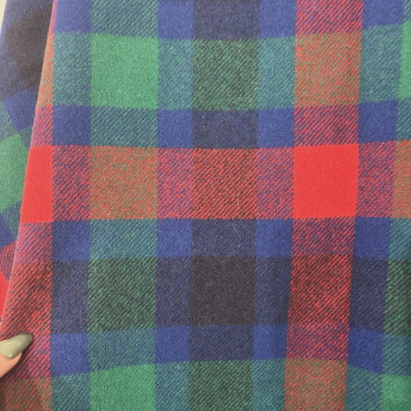 Vtg PENDLETON Womens Tartan Plaid Wool Zip Up Poncho Blanket Cape USA Knockabout - Picture 13 of 13